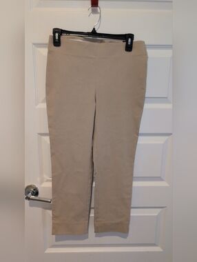 White House Black Market Cropped Pull-On Pants - Tan